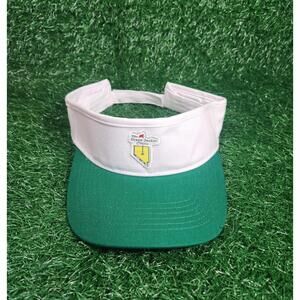 Vintage The Green Jacket Classic Sun Visor Golf White Adjustable Hat RARE